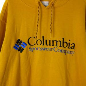 Columbia パーカー フーディ プルオーバー ロゴ エンブロイダリー 刺繍 マスタード L GY99