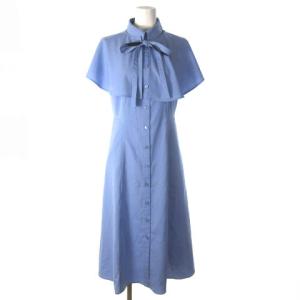 23AW 55J01-200-22 コットンライクポプリンケープカラーワンピース 36 ブルー