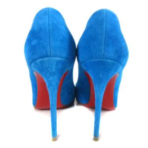 Christian Louboutin 1170340 パンプス シューズ ハイヒール ピンヒール スエード ポインテッドトゥ ブルー 35.5 22.5cm