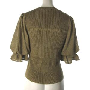 VIVIENNE TAM 近年モデル ニットソー 半袖 フリル ラメ ブロンズ 38