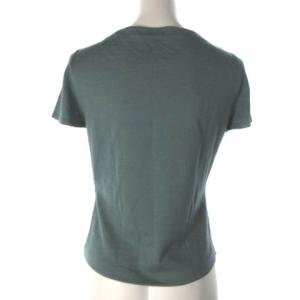 SYBILLA ニットソー 花柄 刺繍 フレンチスリーブ グリーン 緑 M