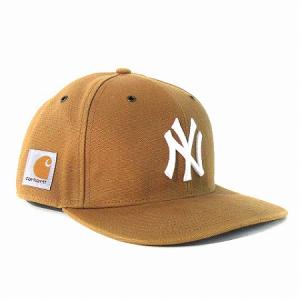 Carhartt × 47Brand コラボ キャップ 帽子 ヤンキース スナップバック フラットバイザー 茶系 ブラウン系 GY99