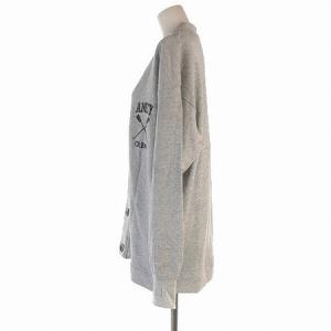 AMERICANA カーディガン スウェット AMEY プリント オーバーサイズ Vネック 裏毛 グレー