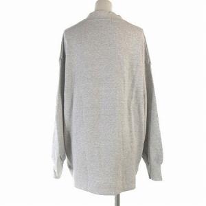 AMERICANA カーディガン スウェット AMEY プリント オーバーサイズ Vネック 裏毛 グレー