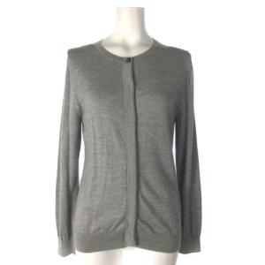 カーディガン 長袖 ウール ベーシック グレー 2