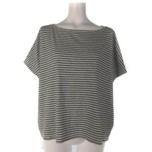 Babaghuri ババグーリ Tシャツ カットソー フレンチスリーブ ボーダー ブラック 黒 M