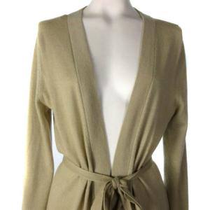 Theory カーディガン トッパー カシミヤ100％ 長袖 ウエストマーク ベージュ M