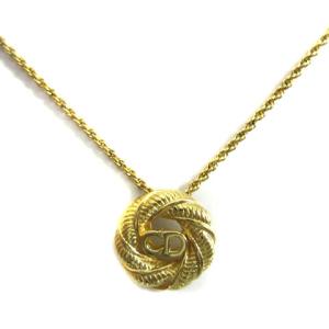 ネックレス ペンダント CD サークル ロゴ チェーン ゴールドカラー