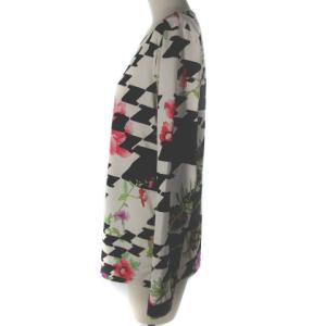 LEONARD SPORT 美品 カットソー シャツ 長袖 花柄 総柄 白 ホワイト 40