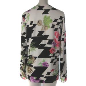 LEONARD SPORT 美品 カットソー シャツ 長袖 花柄 総柄 白 ホワイト 40