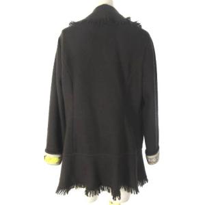 LEONARD FASHION カーディガン ニットジャケット フリンジ ブラウン 40