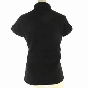 EPOCA カットソー ポロシャツ 半袖 ハーフボタン ピンタック 黒 ブラック 40