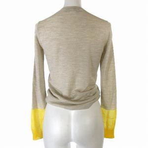 STELLA McCARTNEY ニット セーター 長袖 ウール100％ シルク混 色切替 イタリア製 ベージュ 36 RF