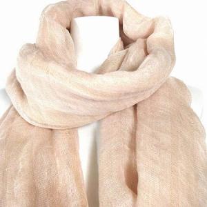 Faliero Sarti ストール 大判 シルク混 リネン混 フリンジ イタリア製 ピンク RF