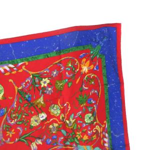HERMES カレ90 PIERRES DORIENT ET DOCCIDENT 東洋の石と西洋細工 スカーフ シルク100％ 大判 レッド