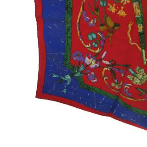 HERMES カレ90 PIERRES DORIENT ET DOCCIDENT 東洋の石と西洋細工 スカーフ シルク100％ 大判 レッド