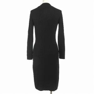 RALPH LAUREN ニット ワンピース ロング ハイネック リブ ウール 黒 ブラック M