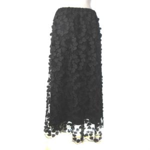 GRACE CONTINENTAL 23SS ロングスカート ハート チュール レース ブラック 黒 36