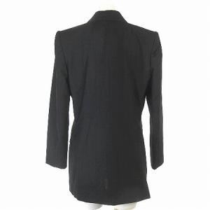 YVES SAINT LAURENT ジャケット テーラード ダブル ストライプ ウール 背抜き 紺 ネイビー 36