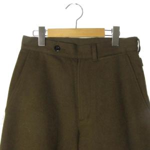 MARGARET HOWELL 近年モデル クロップドパンツ ワイドパンツ ウール コットン ブラウン 茶 1 595-9243505