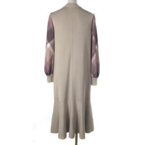 BLUE LABEL CRESTBRIDGE 55J11-252-40 23AW ウールアクリルブレンドニットワンピース チェック