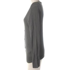 JOHN SMEDLEY 美品 カーディガン リブ 長袖 畔 チャコールグレーM