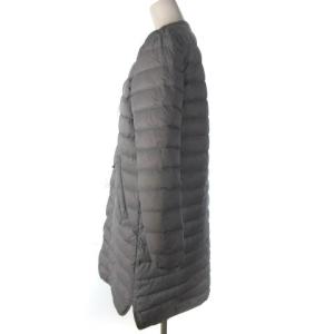 DANTON 17A-KW-003 ロングダウンジャケット コート ノーカラー グレー 36