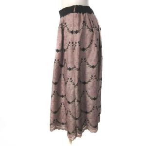 TO BE CHIC 美品 23AW スカラップティアード刺繍 スカート W5S02-216-12 ピンク 40