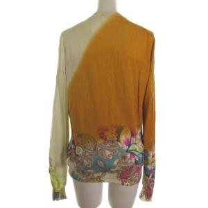 ETRO アンサンブルニット カーディガン シルク100 グラデーション オレンジ アイボリー 46