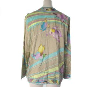 LEONARD FASHION カーディガン 花柄 L ベージュ