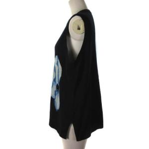 LEONARD SPORT ベスト ニット プルオーバー 花柄 カシミヤ シルク 混 ネイビー 紺 LL