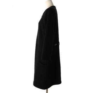 agnes b. ワンピース ロングカーディガン 裏起毛 スナップ ブラック 黒 3
