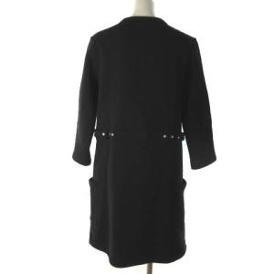 agnes b. ワンピース ロングカーディガン 裏起毛 スナップ ブラック 黒 3
