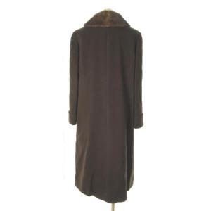 Leilian ロングコート カシミヤ100 ミンクファー 2WAY ブラウン 茶 9