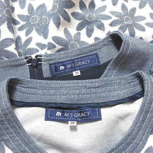 M'S GRACY セットアップ ワンピース スーツ ジャケット 花柄 青 ブルー 38