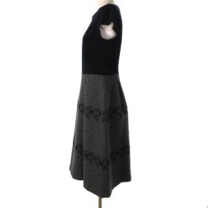TOCCA 美品 25th ANNIVERSARY ワンピース ベロア ウール エンブロイダリー ネイビー グレー 4