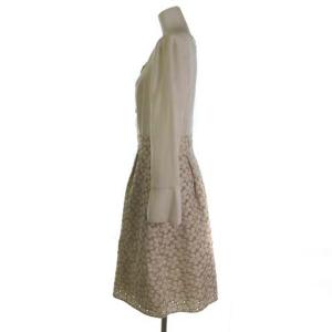 TOCCA CASABLANCA ワンピース ドレス シフォン ドッキング レース 花柄 長袖 OPTOKS0200 アイボリー 0