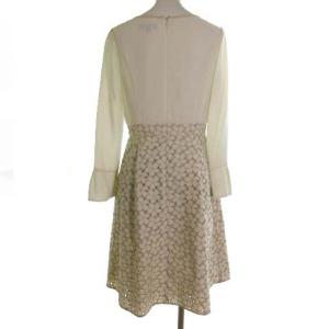 TOCCA CASABLANCA ワンピース ドレス シフォン ドッキング レース 花柄 長袖 OPTOKS0200 アイボリー 0