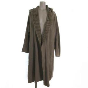 ババグーリ Babaghuri 近年モデル フーデッド ロングカーディガン コットン ベージュ M