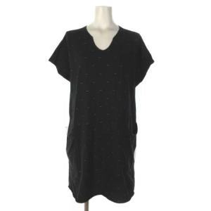 ババグーリ Babaghuri カットソー ニットソー コットン フレンチスリーブ 黒 ブラック M