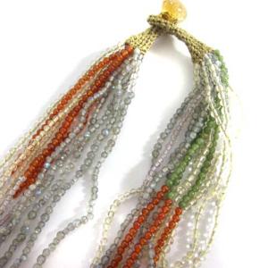 JURGEN LEHL 天然石 ネックレス ペンダント ブレス 2点セット アクセサリー 12連 20連 マルチカラー