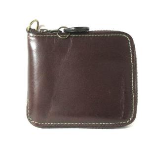 GLENROYAL 財布 二つ折り ラウンドファスナー ブライドルレザー 茶 ブラウン