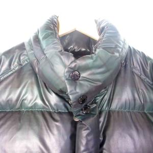 MONCLER COMBLOUX ダウンジャケット ジップアップ チェック グリーン 2