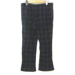 パンツ クロップド ブラックウォッチ チェック ウール 縮織加工 裾 