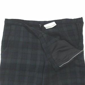 Tao パンツ クロップド ブラックウォッチ チェック ウール 縮織加工 裾ボタン AD2008 TB-P013 紺 ネイビー 緑