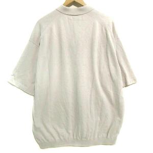 BEAUTY&YOUTH UNITED ARROWS GIZA コットン リラックスシルエット ニット ポロシャツ 半袖 大きいサイズ ライトベージュ XL