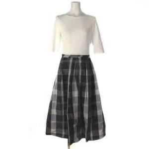 美品 24SS クレストブリッジチェックドビータフタニットドッキングドレス ワンピース ホワイト グレー 36