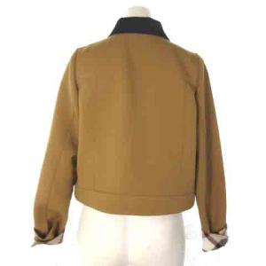 BLUE LABEL CRESTBRIDGE 24SS トリプルツイルバイカラージャケット クロップド ブラウン ブラック 茶 黒 36