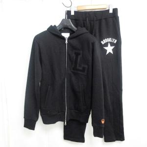 セットアップ スウェット パーカー 上下 刺繍 LPF ロゴ ブラック 黒 XS