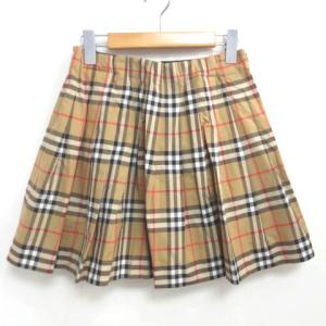 BURBERRY CHILDREN キッズ スカート ノバチェック プリーツ フレア ギャザー 14Y 164cm ブラウン系